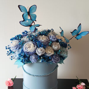 Flower Box Niebieskie Motyle