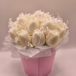 Flower Box Serce Tulipany Białe